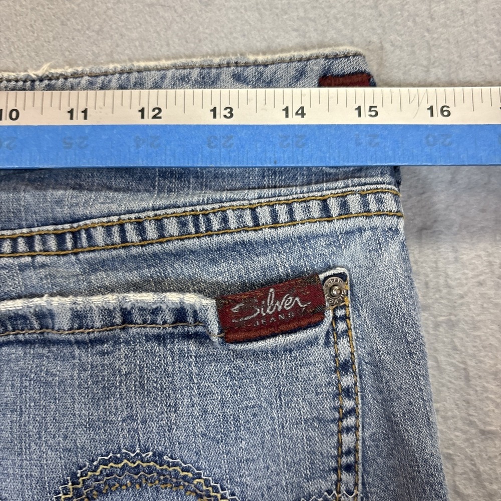 Silver Jeans Prism 31/31 Distressed Y2K Bootcut Flare Bell Bottom Low Rise - Picture 9 of 12